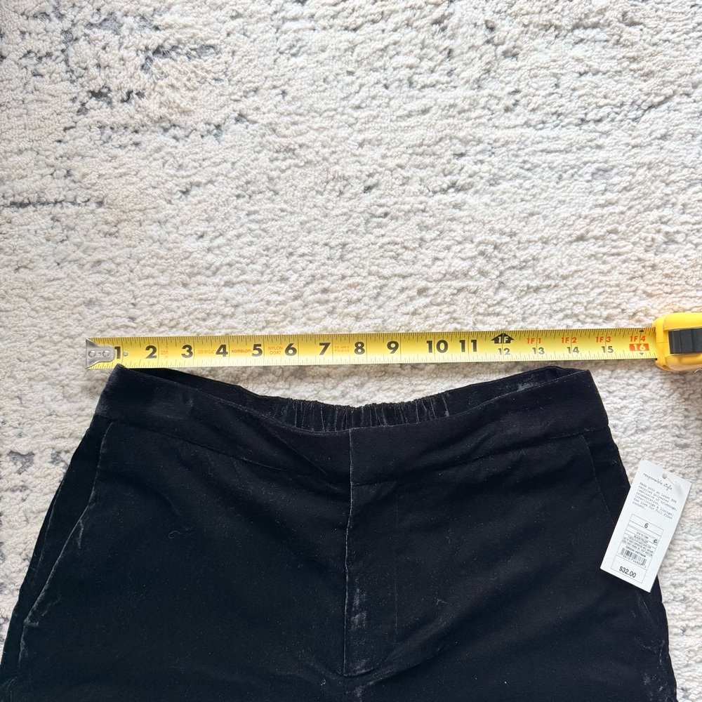 NWT- A New Day Woman’s High Rise Black Velvet Straight Leg Trouser Sz 6 - Picture 9 of 12